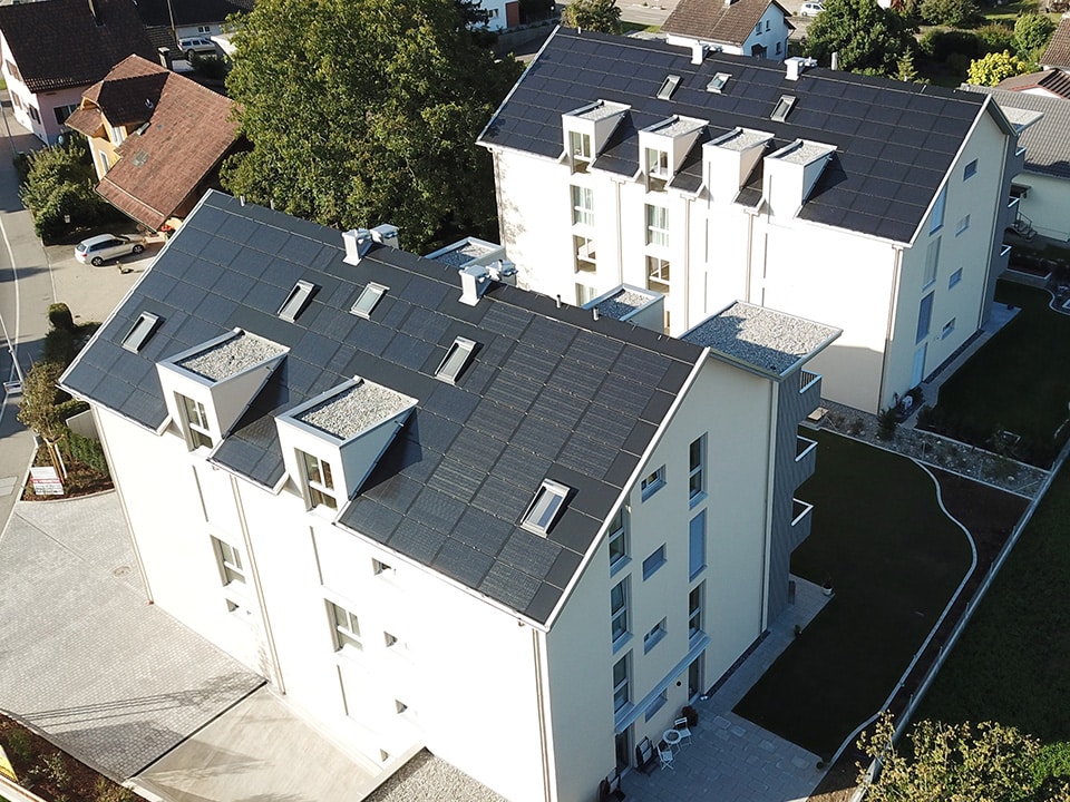 Dachintegrierte Solaranlage, Solarpaket Energie-Aktion INTEGRA SWISS, ENPRO Energiearchitekten Brugg, Schweiz